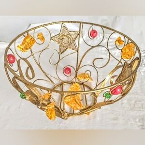 Vintage Gold Metal Basket - Christmas 🎄 Theme